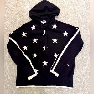 PRVLG Threads Of Privilege Black White Hoodie Cashmere Stars Pullover size large